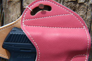 HOLSTER - Ruger LC9/LC9S Custom Pink Leather with White Stitching